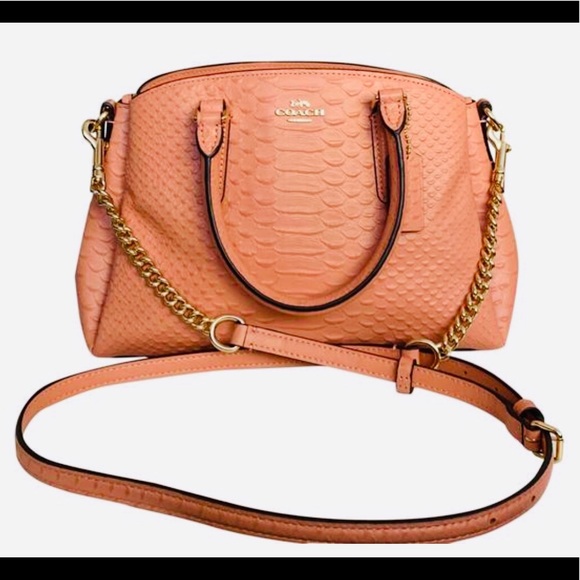 Coach Handbags - Coach Coral Python Mini Sage Crossbody Satchel NEW